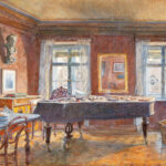 Painting of Brahms' music room by Carl Muller